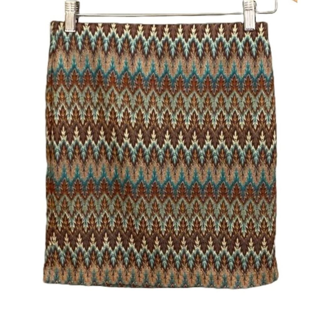 J Cooper Chevron, Southwestern Print Pull On Mini Skirt, S